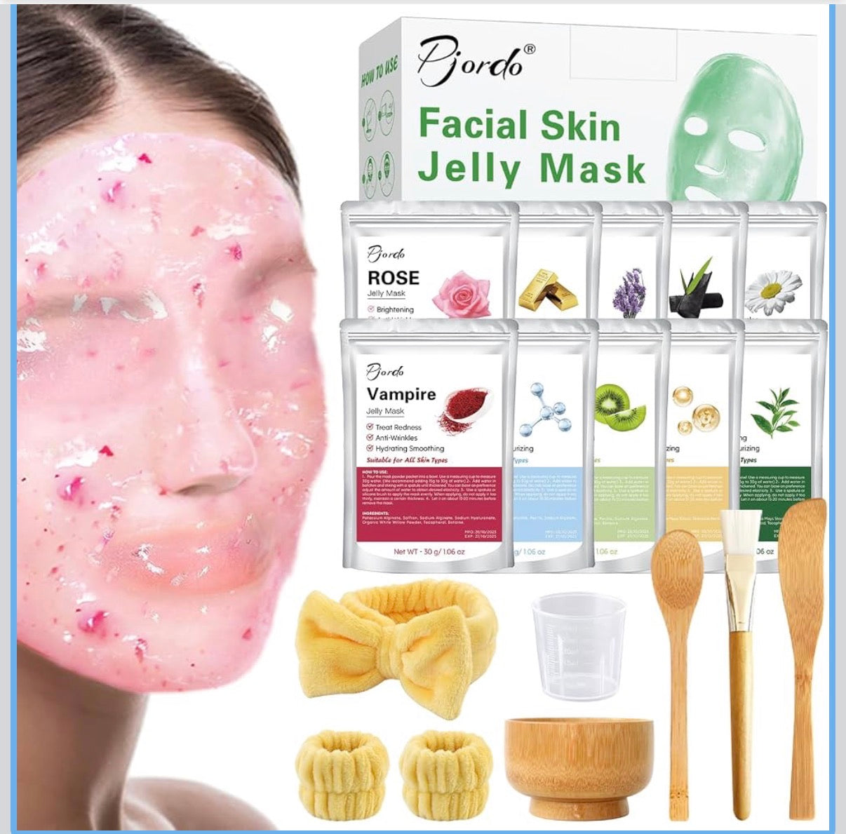 Hydrating Jelly Mask Powder – 10-Pack Spa Treatment for Glowing Skin