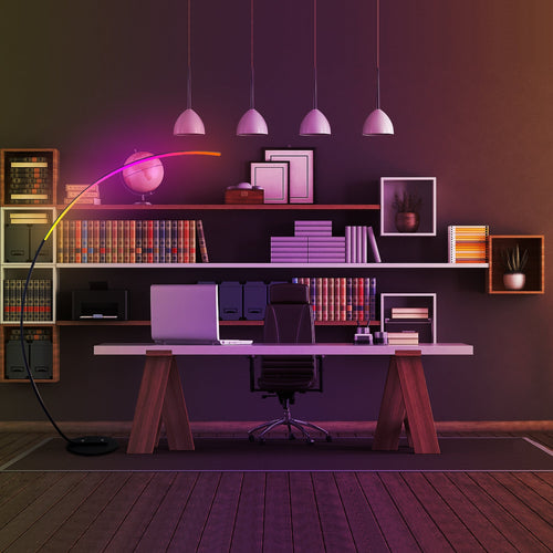Modern RGB Curve Ambient Lamp – Color-Changing Mood Light