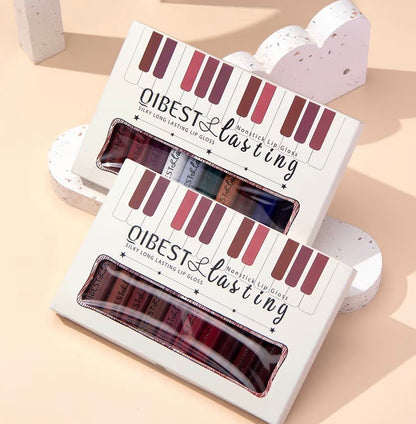 Waterproof Matte Liquid Lipstick Set – 12 Shades, 24-Hour Velvet Finish