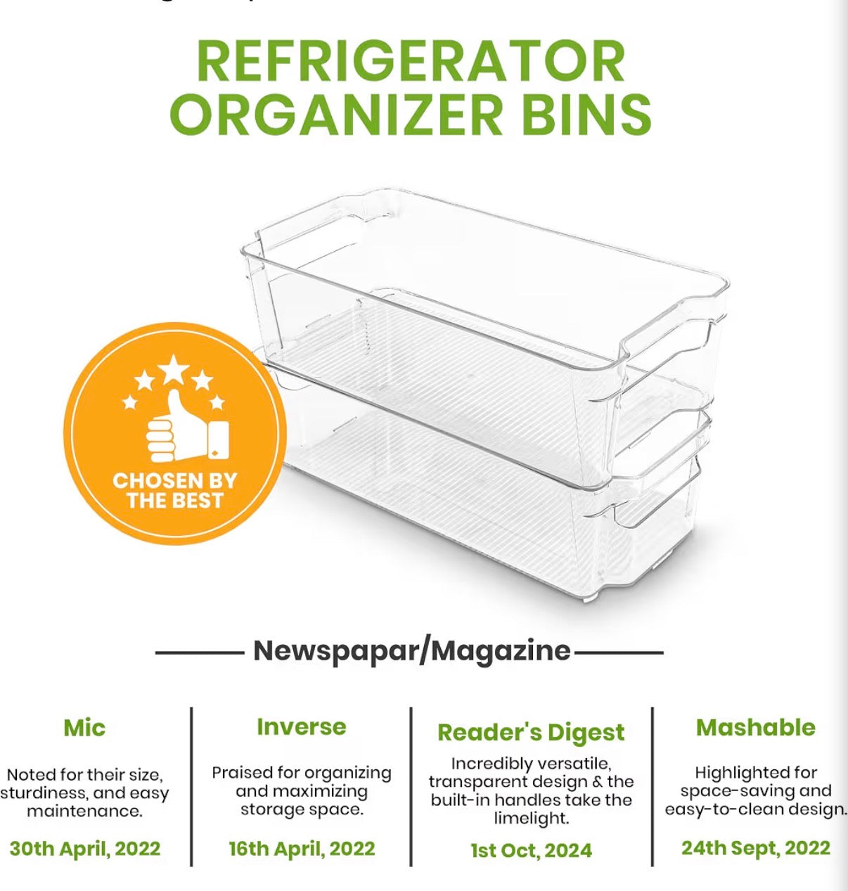 Fridge & Pantry Organizing Bins