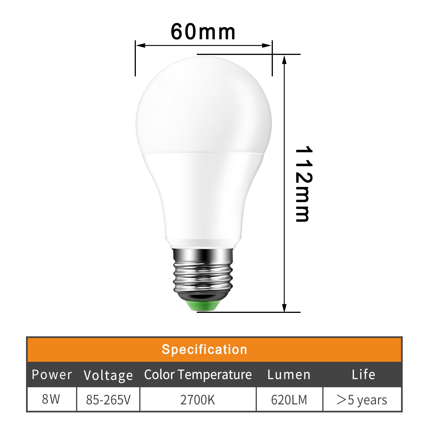 Smart Motion Sensor Light Bulb – Warm White, Auto On/Off