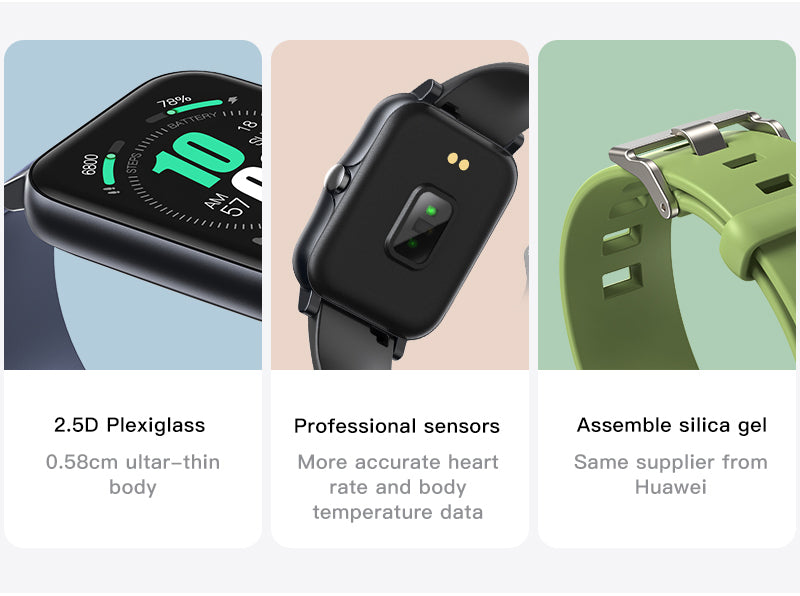Ultra-Thin Smartwatch – Full Screen, IP68 Waterproof