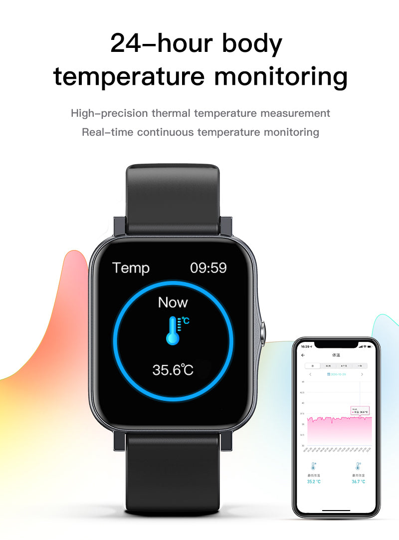 Ultra-Thin Smartwatch – Full Screen, IP68 Waterproof