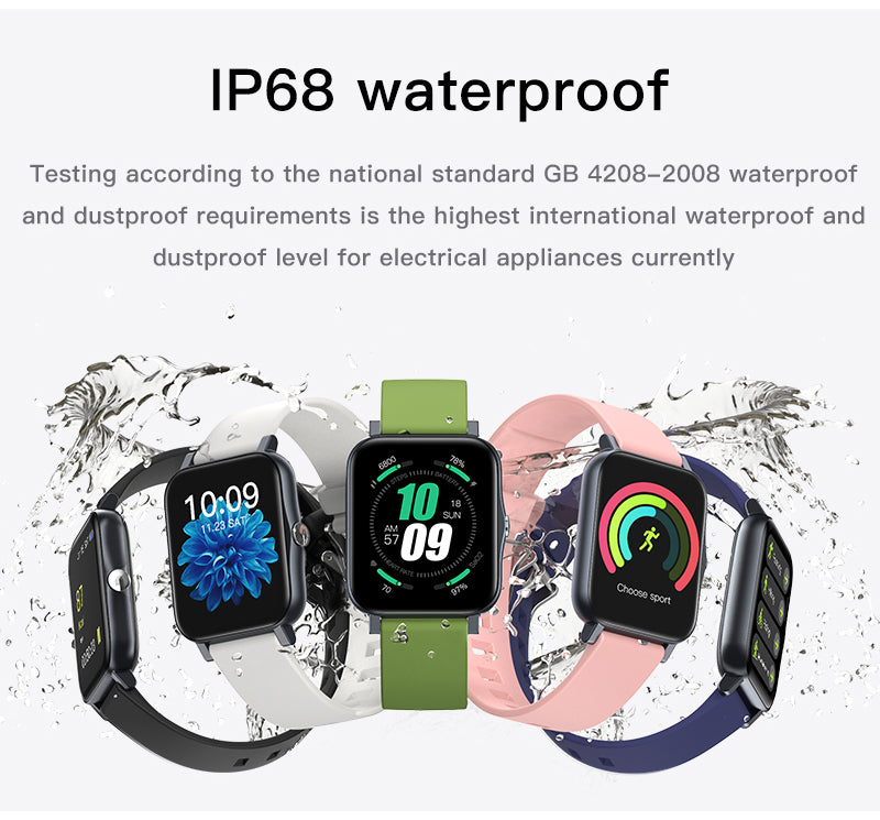 Ultra-Thin Smartwatch – Full Screen, IP68 Waterproof